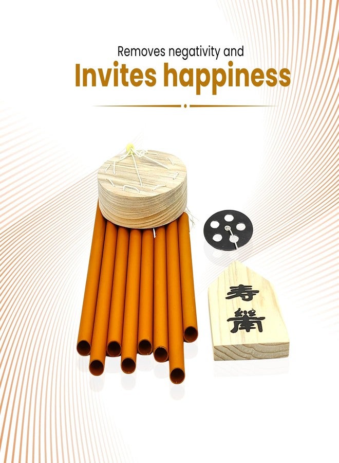 Plus Value أجراس رياح فنغ شوي معلقة من بلس فاليو، 8 أنابيب وقضبان لجذب الطاقة الإيجابية، مناسبة للمنزل والمكتب والشرفة وغرفة المعيشة وغرفة النوم والحديقة والأماكن الخارجية (معدن ألومنيوم، ذهبي) - Image 4